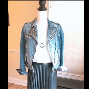 Zara Punk wind rivet knight jacket denim